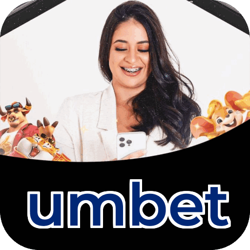 Interface do aplicativo umbet mostrando jogos disponíveis no iOS e Android